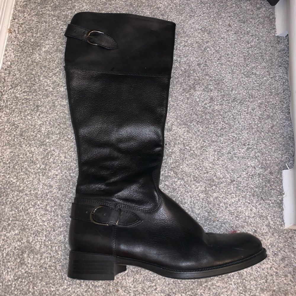 Aldo black leather knee high boots
